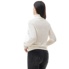 Maglia panna con collo alto, Primadonna, 24U423770TSPANNS, 002a