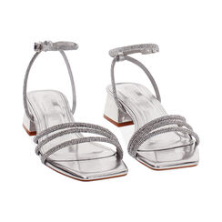Sandales &agrave; talon argent&eacute; scintillant 5,5 cm, Primadonna, 274911202LPARGE035, 003 preview