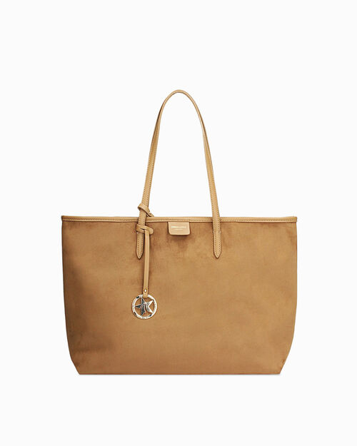 Borsa a spalla testa di moro con ciondolo dorato, CAMEL