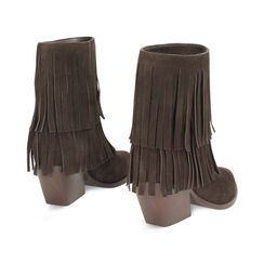 Bottines en daim brun foncé avec talon de 7,2 cm, Primadonna, 26B800514CMMORO035, 005 preview