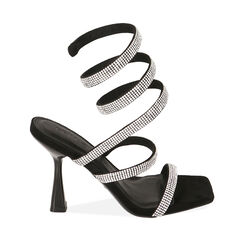 WOMEN SHOES SANDAL MICROFIBER NERO, Primadonna, 214912938MFNERO035, 001a