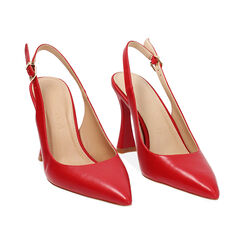 Décolleté slingback donna rosse, tacco 9,5 cm, Primadonna, 252141201EPROSS036, 003 preview