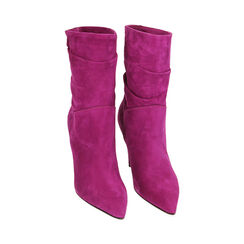 Ankle boots fucsia in camoscio, tacco 10 cm, Primadonna, 20L660062CMFUCS036, 002 preview