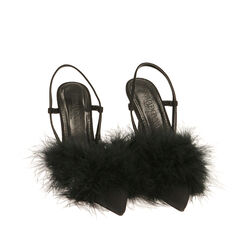 Décolleté nere con piume, tacco 9,5 cm , Primadonna, 202126320LYNERO036, 002a