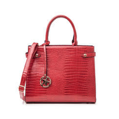 Borsa rossa in eco-pelle effetto snake,
