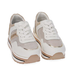Sneakers beige, suola 5 cm, 212835023EPBEIG035, 002a