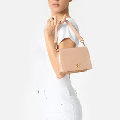 Bolso de mujer bandolera nude en charol, Primadonna, 255126053VENUDEUNI, 002a
