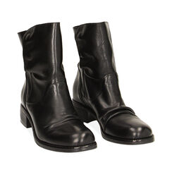 Stivaletti neri in pelle, Primadonna, 22A500912PENERO035, 002a