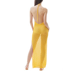 Vestito lungo arancio macramè, Primadonna, 21B492610TSARANUNI, 002a