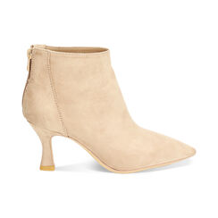 Tronchetti donna taupe in microfibra, tacco 7 cm, Primadonna, 253037036MFTAUP037, 001 preview