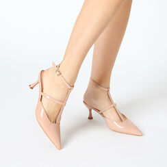 D&eacute;collet&eacute; slingback donna nude con braccialetto, tacco 6 cm, Primadonna, 252118205VENUDE035, 002 preview