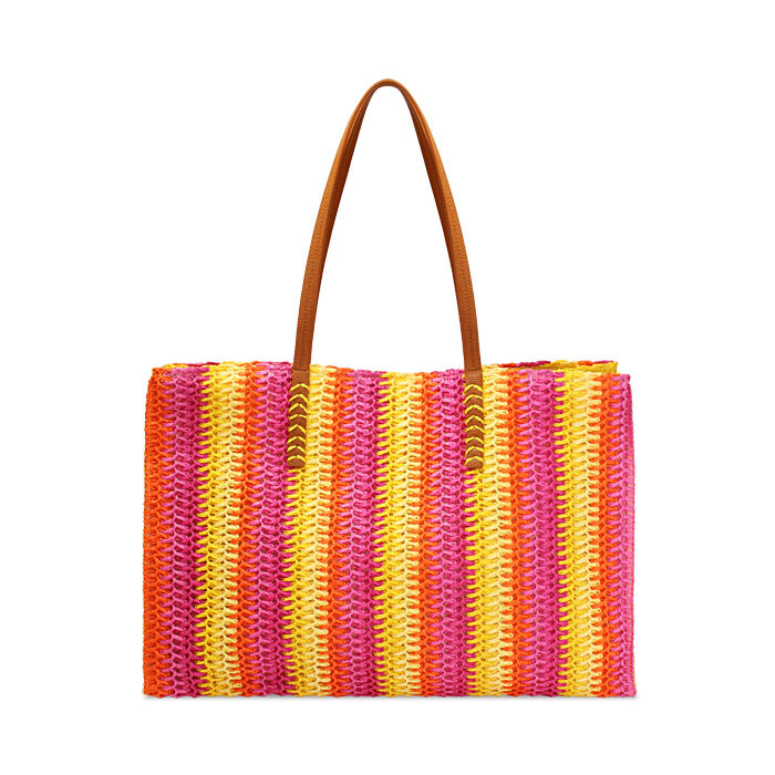 Borsa donna mare grande gialla in raffia, Primadonna, 25J904549RFGIALUNI