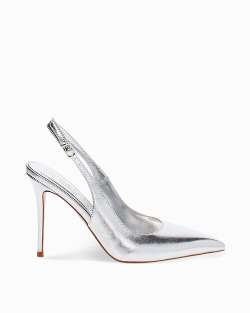 Zapato de sal&oacute;n plata tac&oacute;n 10 cm, SILVER