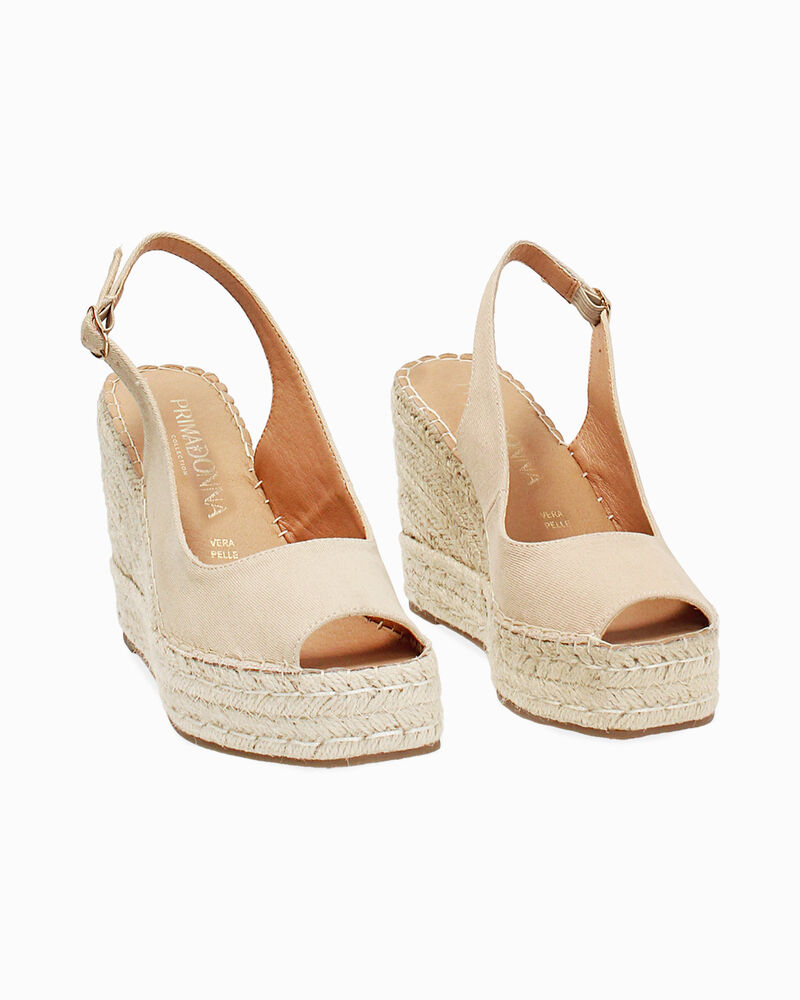 Zeppe donna beige in canvas image number null