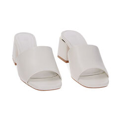 Mules Open Toe bianche, tacco 6 cm, Primadonna, 234922309EPBIAN035, 002 preview