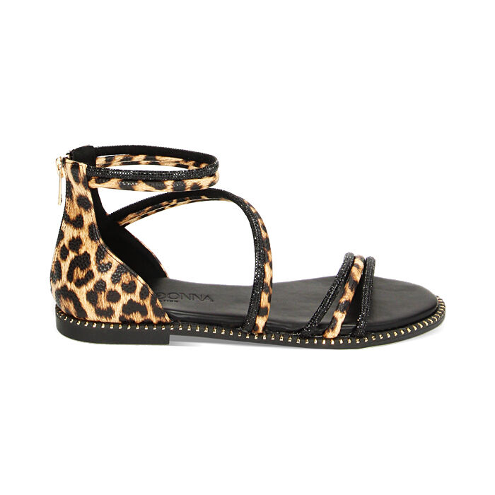 Sandali donna bassi neri con pietre Primadonna Collection