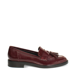 Mocassini bordeaux in naplak con suola in gomma, Primadonna, 26D532701NPBORD036, 001a