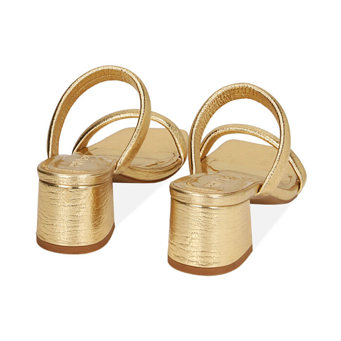 Sandali oro snake print, tacco 9 cm | Primadonna Collection