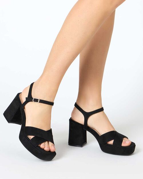 WOMEN SHOES SANDAL MICROFIBER NERO, BLACK