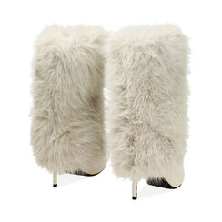 Tronchetti panna con tacco 10,7 cm e pelo sintetico, Primadonna, 262102088FUPANN037, 005 preview