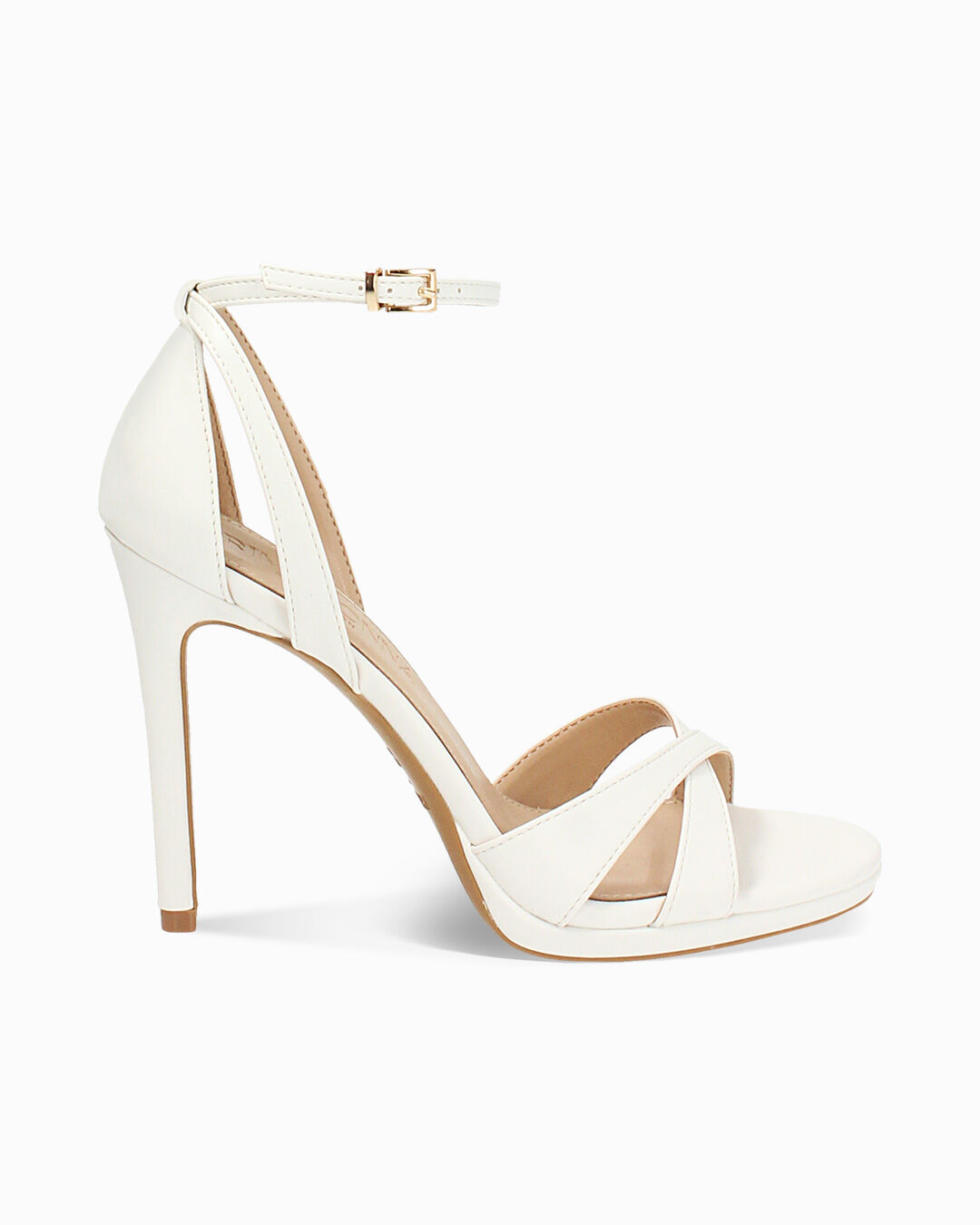 Sandalo donna bianco fashion, tacco 10,5 cm