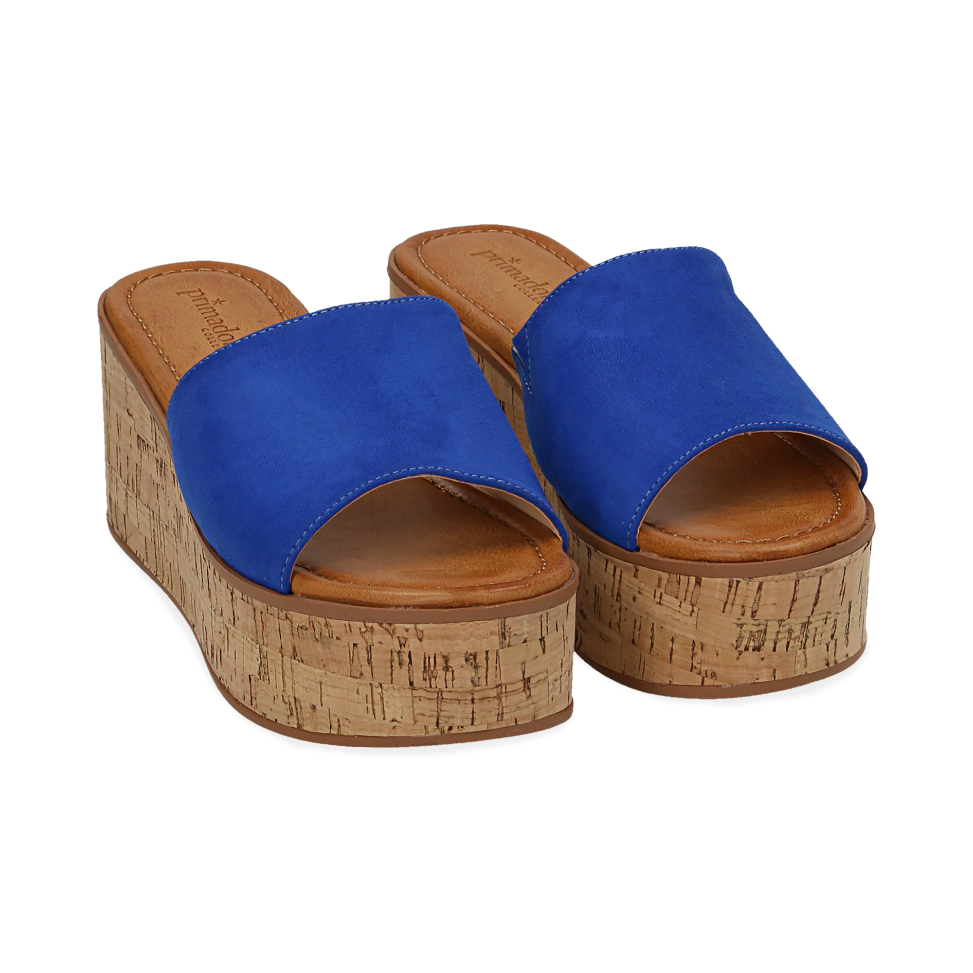 ciabatte con zeppa in blu