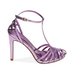 Sandali cage viola laminato, tacco 10 cm, Primadonna, 212174226LMVIOL035, 001 preview