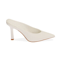 Sabot bianchi, tacco 9 cm, Primadonna, 212104905EPBIAN036, 001 preview