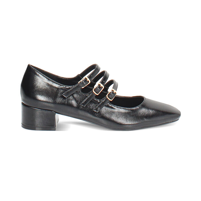 Décolleté nera lucida con tacco di 4 cm, Primadonna, 264962701EUNERO040