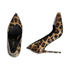 D&eacute;collet&eacute; leopard in vernice, tacco stiletto 10,50 cm , Scarpe, 142182592VELEOP035, 003 preview