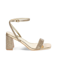 Sandalia con tacón mujer oro luminoso, Primadonna, 254924216LPOROG035, 001a