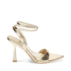 Sandalias con tacón doradas laminadas, Primadonna, 234929419LMOROG036, 001a