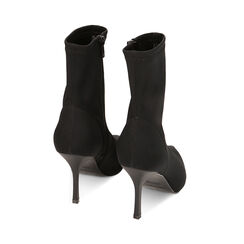 Botas al tobillo negras de tejido, tacòn 8,5 cm, Primadonna, 222162809LYNERO035, 003 preview