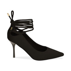 Décolleté nere in lycra, tacco 8,5 cm , ULTIME OCCASIONI, 182162815LYNERO037, 001 preview