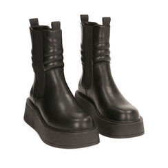 Chelsea boots noires, platform 5 cm , Soldés, 180619304EPNERO039, 002a