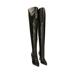 Stivali overknee neri, tacco 10 cm, 202135908EPNERO036, 002a