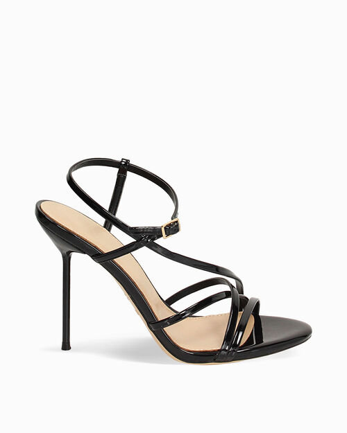 Sandali neri con tacco 9,9 cm, BLACK