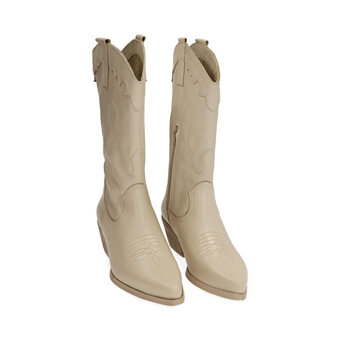 Camperos femme en cuir blanc cass talon 5 5 cm Primadonna