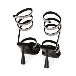 Sandali neri snake, tacco 9,5 cm, Primadonna, 214912938MFNERO035, 003 preview