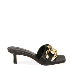 Mules maxi-chain nere, tacco 5,5 cm, 19L458326EPNERO038, 001a