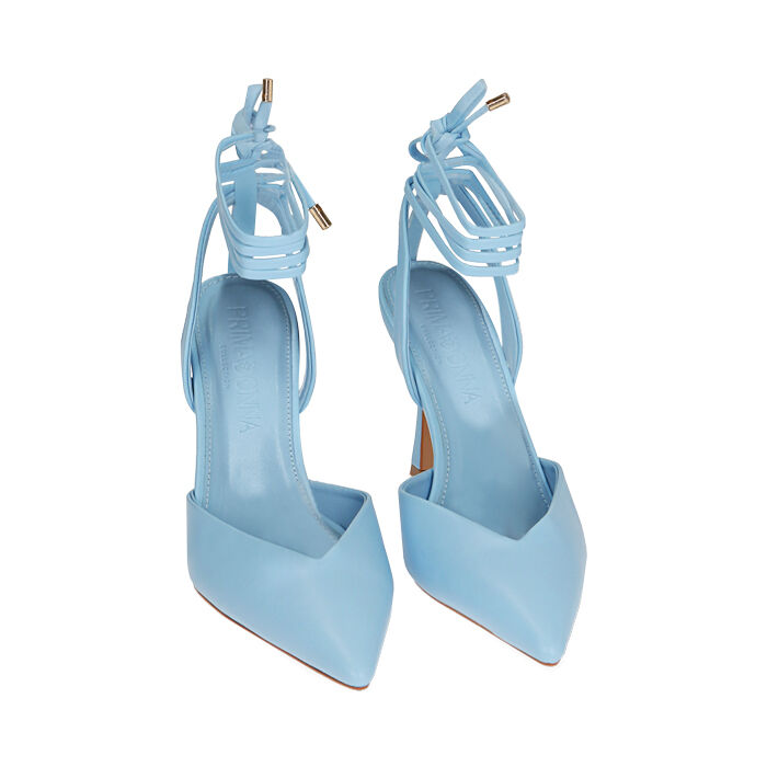 Decollete donna lace up celesti tacco 9 5 cm Primadonna Collection
