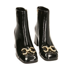 Ankle boots neri in naplack, tacco 6,5 cm , Primadonna, 20L440061NPNERO036, 002a