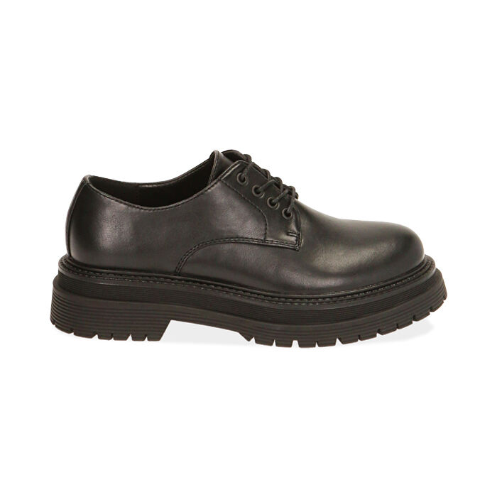 Chaussures à lacets noires , Soldés, 180611212EPNERO036