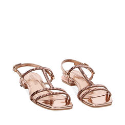 Sandales plates rose-or miroir avec pierres, Primadonna, 234928112SRRAOR035, 002a