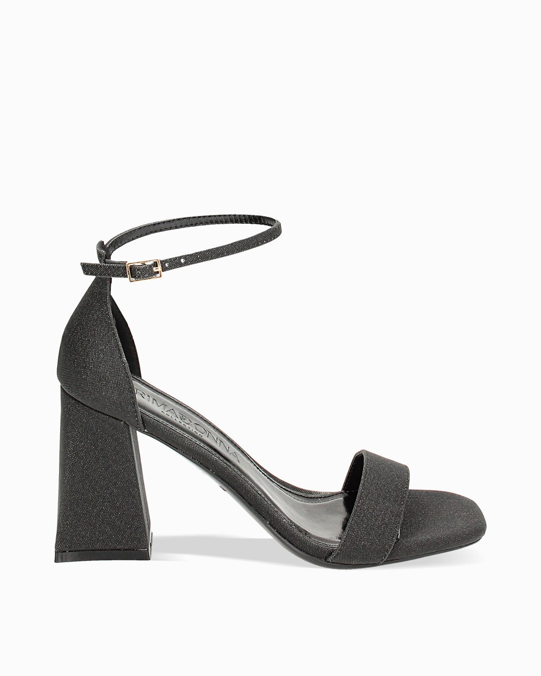 Sandali neri glitter, tacco 8,7 cm