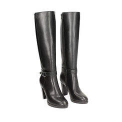 Stivale nero, tacco largo 9,5 cm, Primadonna, 240619032EPNERO037, 002a