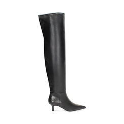 Stivali sopra il ginocchio neri con tacco 5,6 cm, Primadonna, 262139715EPNERO035, 001 preview
