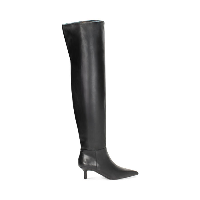 Stivali sopra il ginocchio neri con tacco 5,6 cm, Primadonna, 262139715EPNERO035