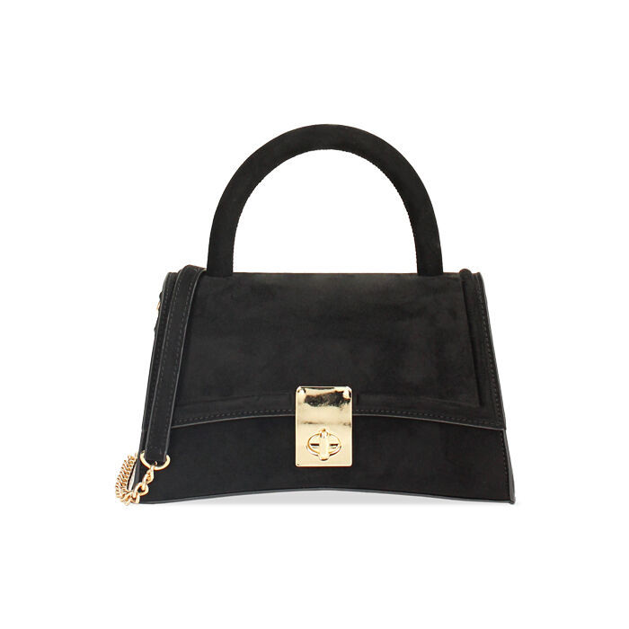 Mini bag noire en microfibre, Fin de Collection, 245125876MFNEROUNI