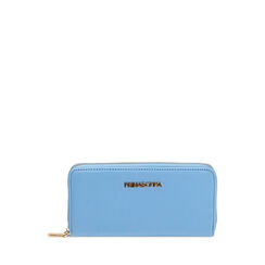 Portafogli celeste in tessuto, New Collection, 215122519LYCELEUNI, 001a